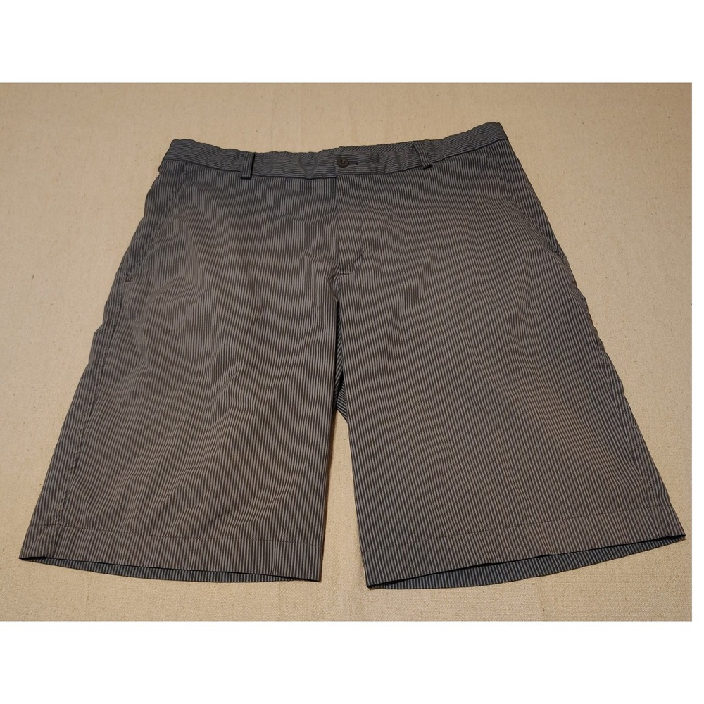 Nike Golf Mens Grey White Micro Stripe Performance Shorts Size 35